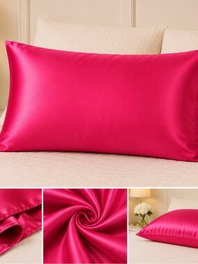Burgundy Satin Pillowcase - Luxury Silky Sleep